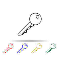 key multi color style icon. Simple thin line, outline vector of web icons for ui and ux, website or mobile application