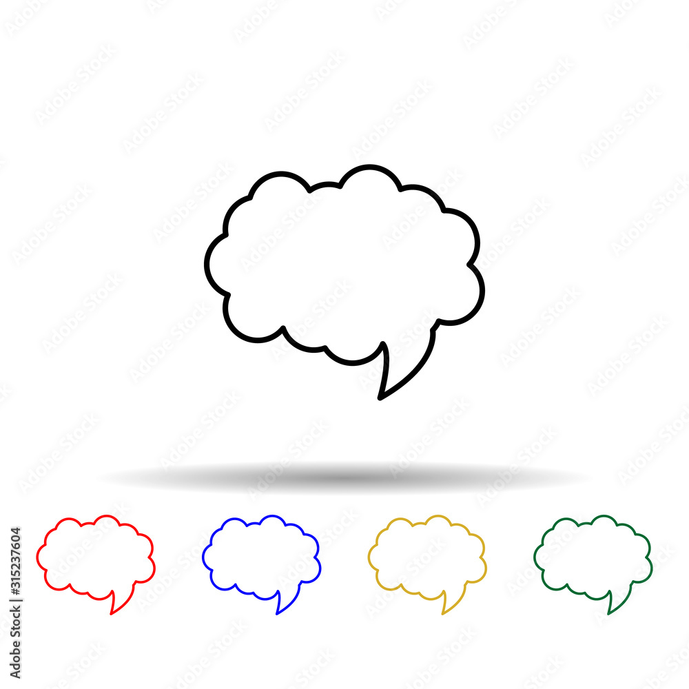 Poster communication bubble multi color style icon. simple thin line, outline vector of web icons for ui an