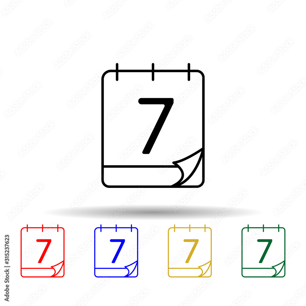 Poster the calendar multi color style icon. simple thin line, outline vector of web icons for ui and ux, we