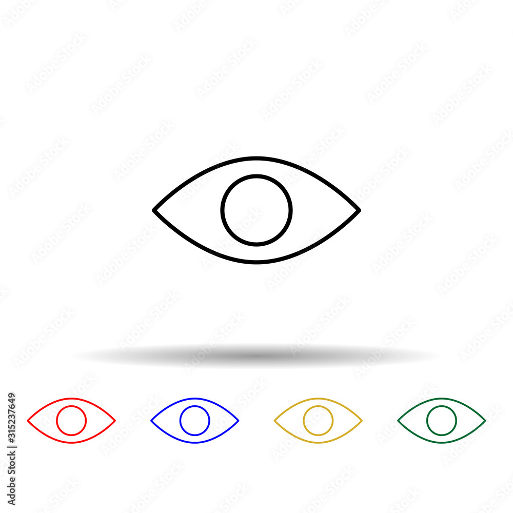 Poster eye multi color style icon. simple thin line, outline vector of web icons for ui and ux, website or 