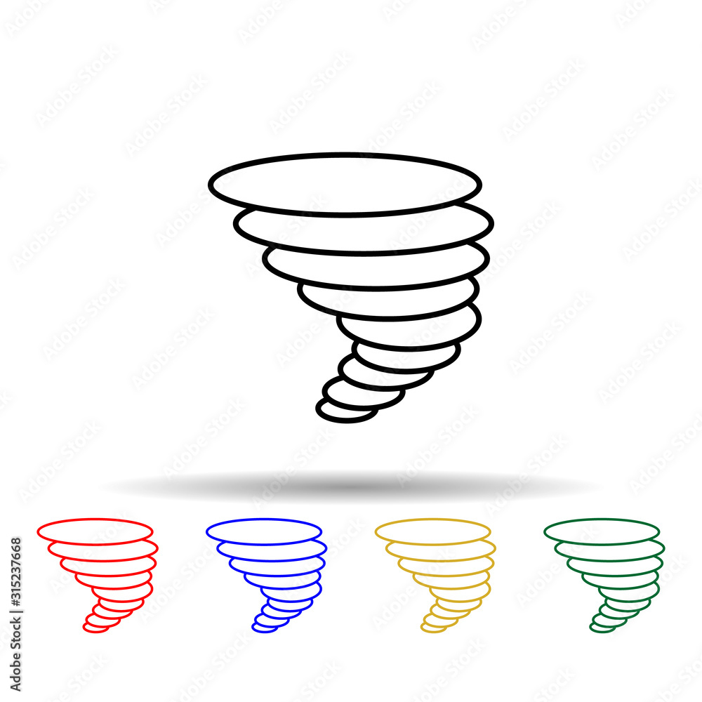 Poster hurricane multi color style icon. simple thin line, outline vector of web icons for ui and ux, websi