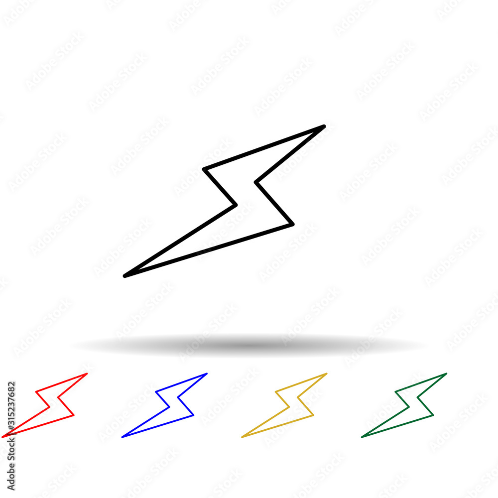 Poster lightning multi color style icon. simple thin line, outline vector of web icons for ui and ux, websi