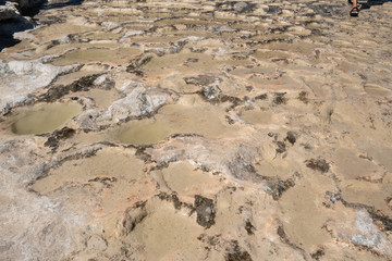 Detail of the natural site of Hierve el agua in Oaxaca Mexico