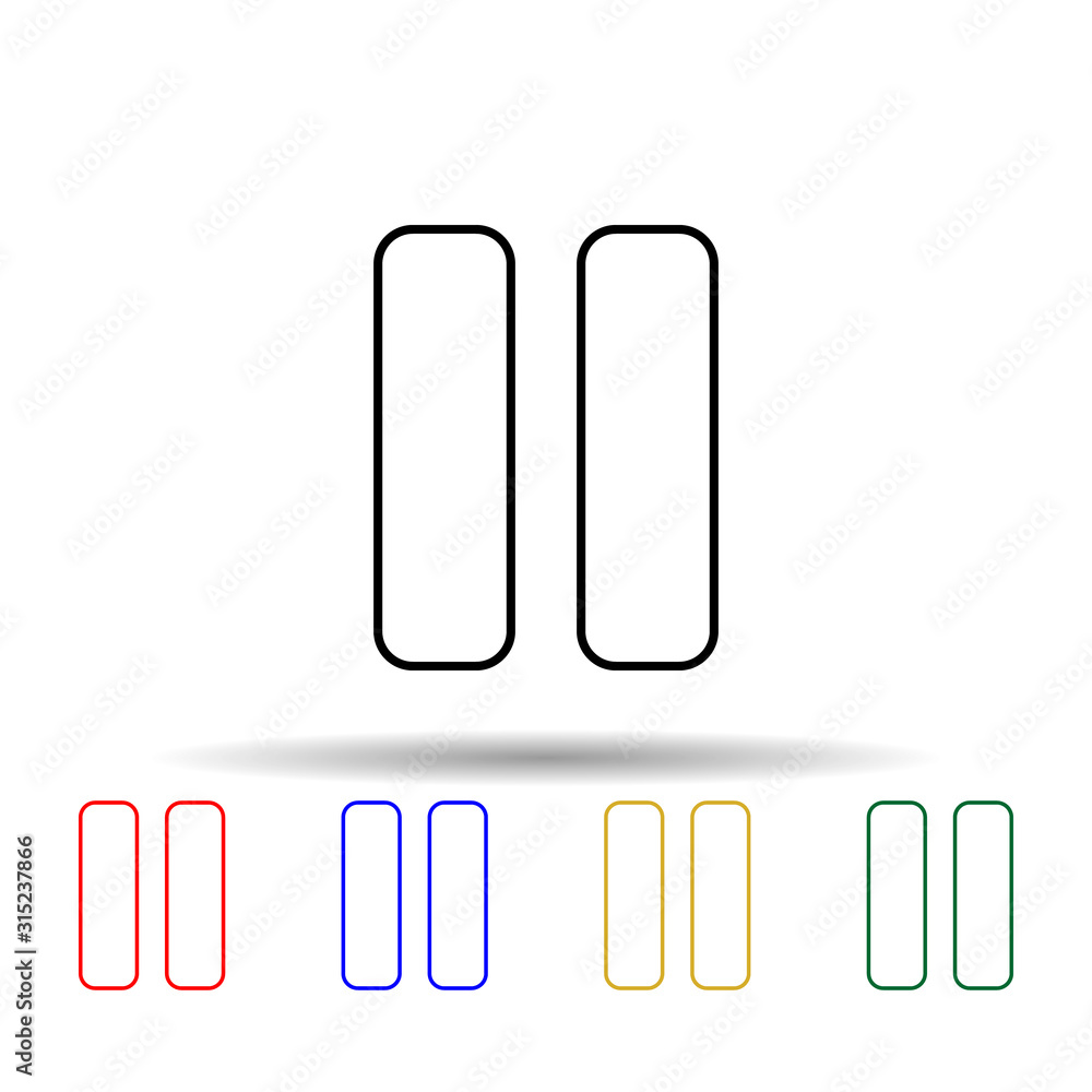 Poster pause sign multi color style icon. simple thin line, outline vector of web icons for ui and ux, webs