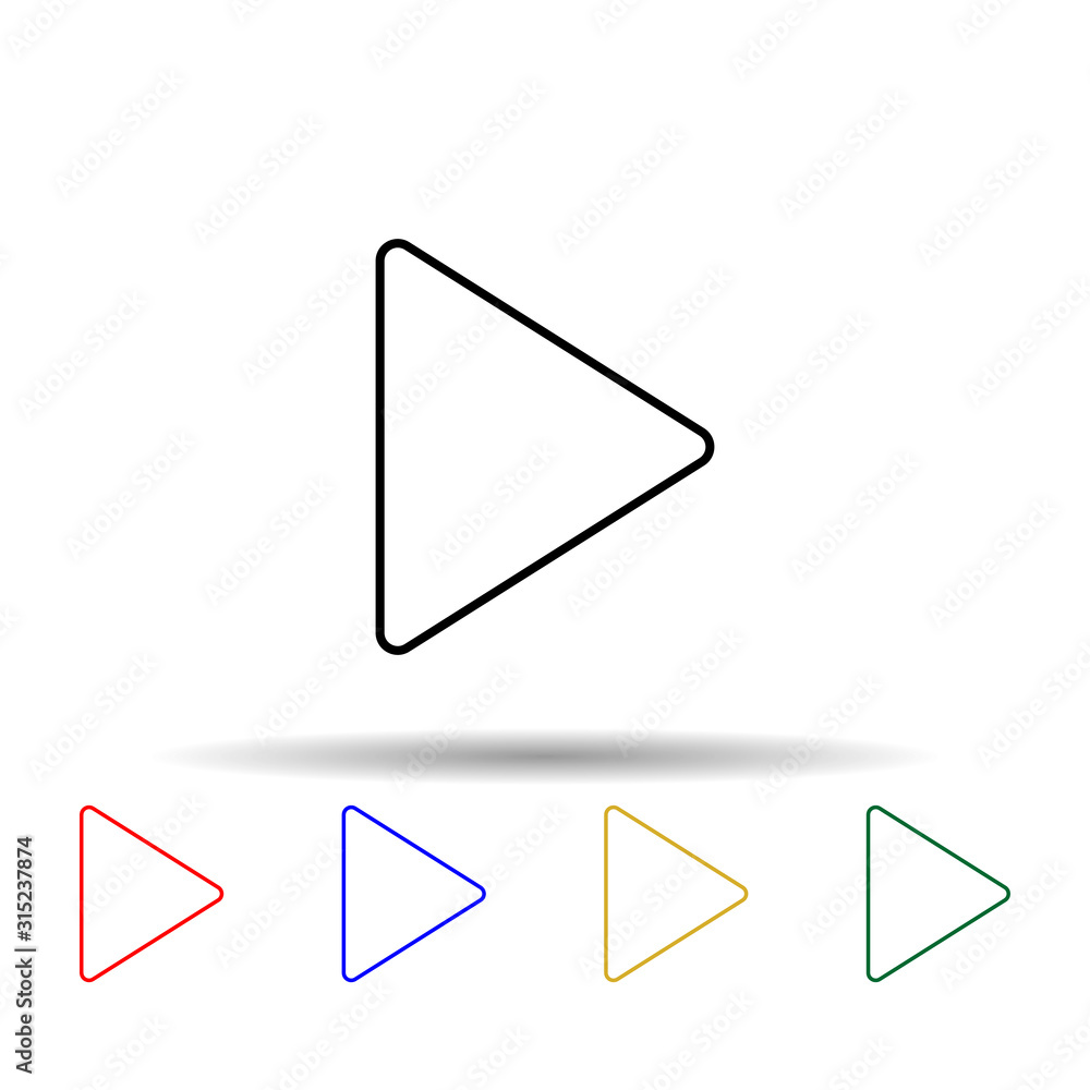 Poster play sign multi color style icon. simple thin line, outline vector of web icons for ui and ux, websi