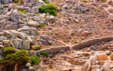 Landscape with Rocky coast of Capo Testa in Santa Teresa Gallura at the Mediterranean Sea on...