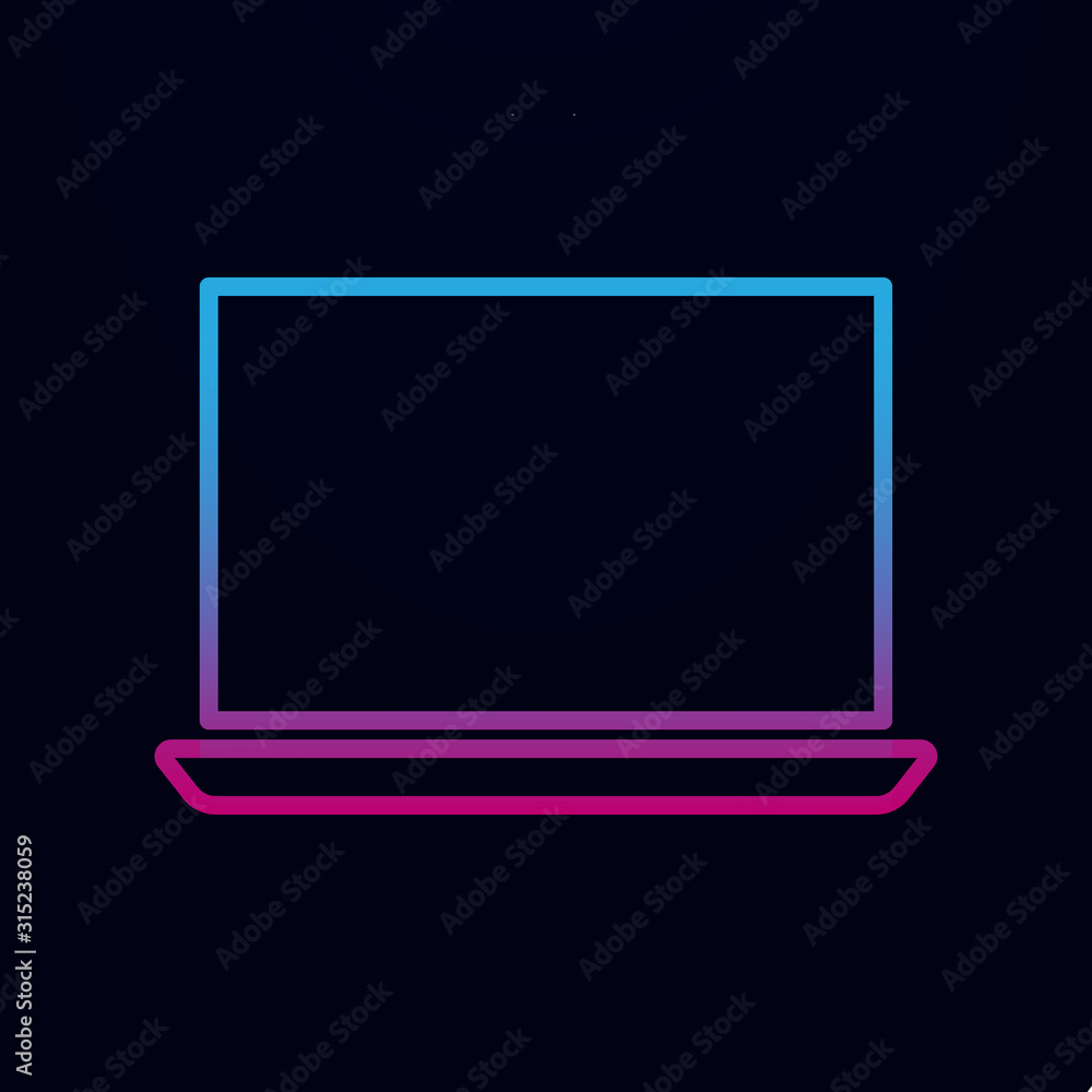 Poster a laptop nolan icon. simple thin line, outline vector of web icons for ui and ux, website or mobile 