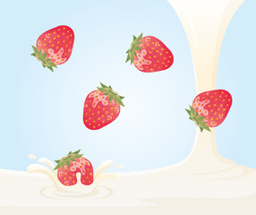Strawberries and milk