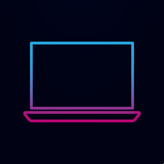 A laptop nolan icon. Simple thin line, outline vector of web icons for ui and ux, website or mobile application