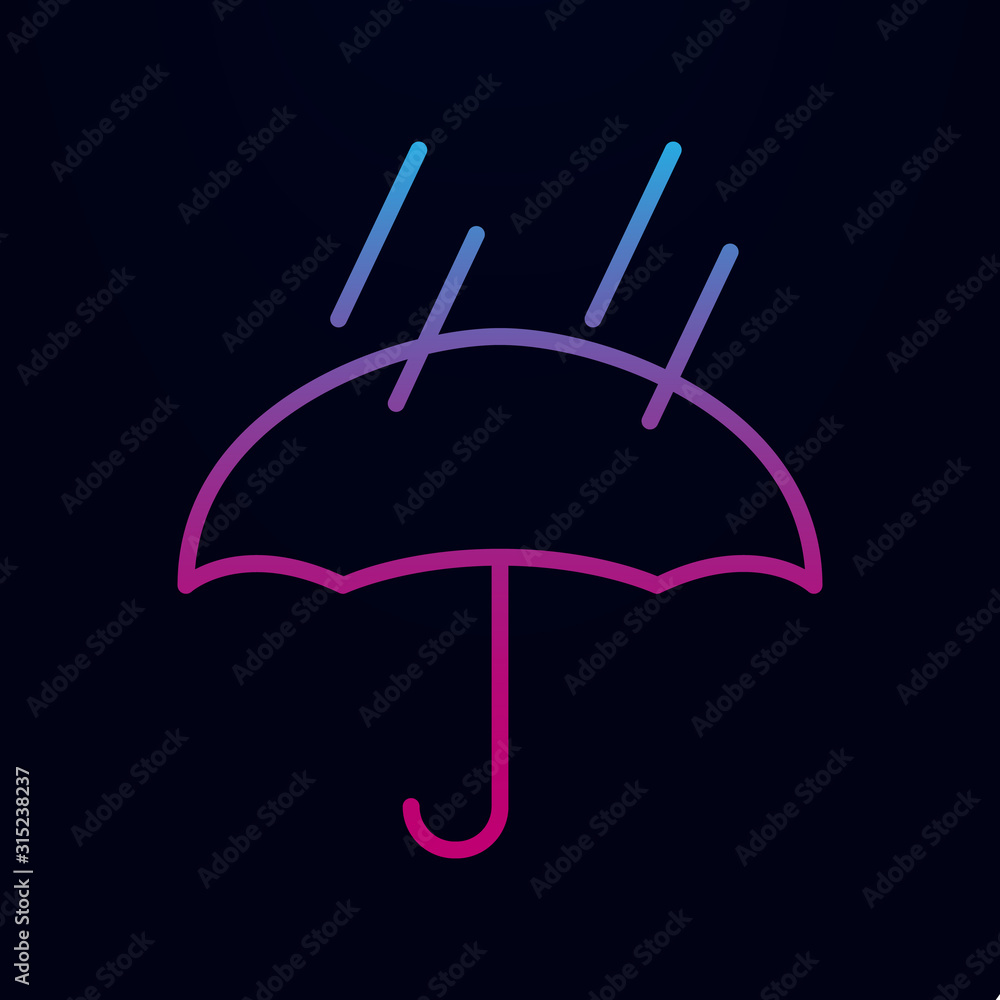 Poster umbrella and rain nolan icon. simple thin line, outline vector of web icons for ui and ux, website o