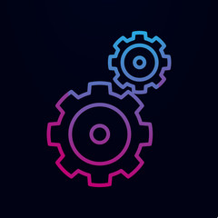 Two gears nolan icon. Simple thin line, outline vector of web icons for ui and ux, website or mobile application