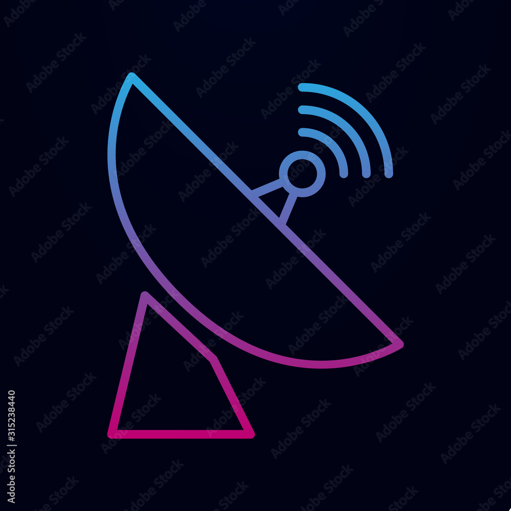 Poster satellite dish nolan icon. simple thin line, outline vector of web icons for ui and ux, website or m