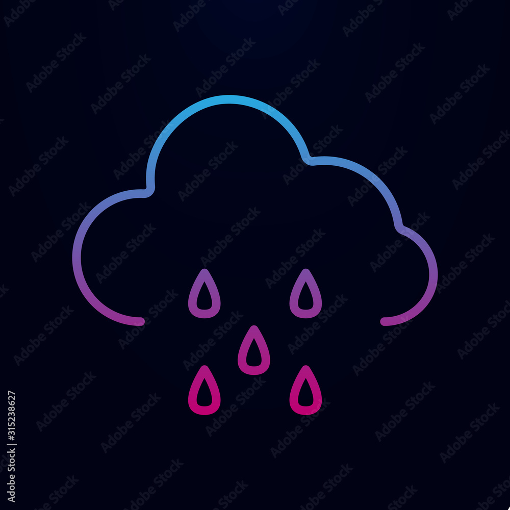 Poster rainy cloud nolan icon. simple thin line, outline vector of web icons for ui and ux, website or mobi