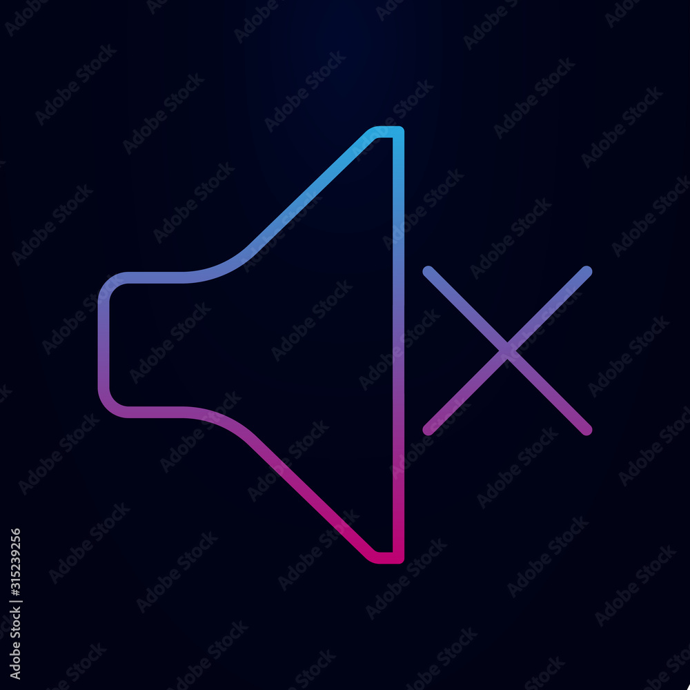 Poster speaker off nolan icon. simple thin line, outline vector of web icons for ui and ux, website or mobi
