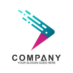arrow logo, fast motion vector, delivery service icon, speed arrow, travel and transportation symbol, media tech logo design, abstract arrow business logo template