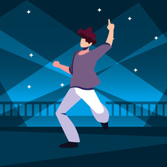 young man dancing in nightclub