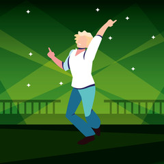 young man dancing in nightclub