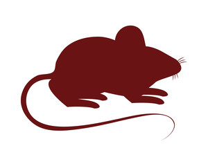 cute little mouse silhouette icon