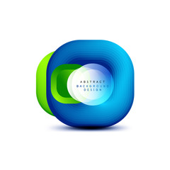 Square geometric banners with 3d smooth blend effect. Digital technology trendy icon design. Vector Illustration For Wallpaper, Banner, Background, Card, Book Illustration, landing page