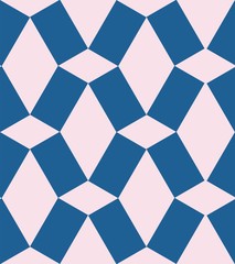 Blue and pink mod seamless vector pattern. Trendy design. 