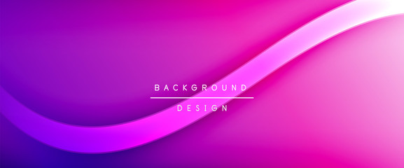 Dynamic trendy fluid color gradient abstract background with flowing wave lines. Vector Illustration