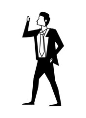 Obraz premium elegant businessman worker avatar character