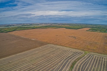 Fototapeta na wymiar Aerial View of rural Manitoba Farmland north of Winnipeg