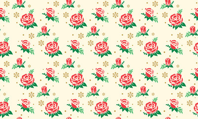 Style elegant Christmas floral pattern background, with beautiful red flower.