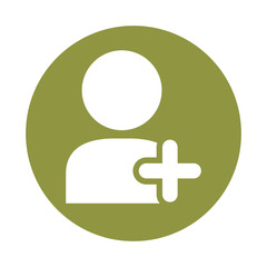 Obraz premium user silhouette with pluss symbol