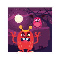 scary monsters in halloween night, angry monsters
