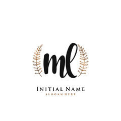  ML Initial handwriting logo vector