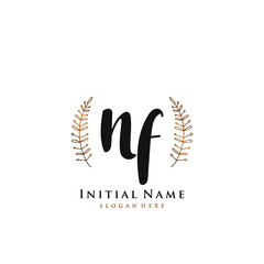  NF Initial handwriting logo vector