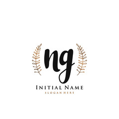 Obraz premium NG Initial handwriting logo vector