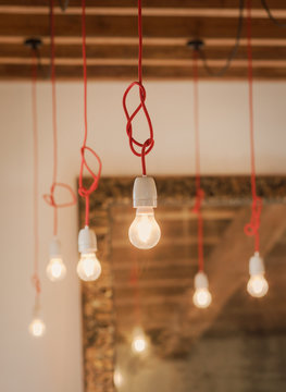 Knotted Cord Hanging Light Bulbs