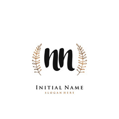 NN  Initial handwriting logo vector