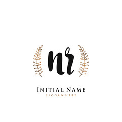 NR Initial handwriting logo vector