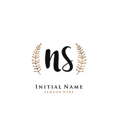 NS  Initial handwriting logo vector