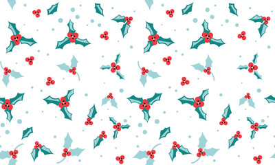 Fototapeta na wymiar Beautiful Christmas red flower art, with leaf and floral seamless pattern design.