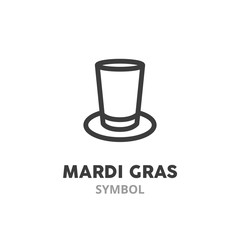 Carnival hat thin line icon. Mardi Gras, carnival. Vector illustration symbol elements for web design