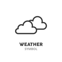 Clouds, weather thin line icon. Vector illustration symbol elements for web design.