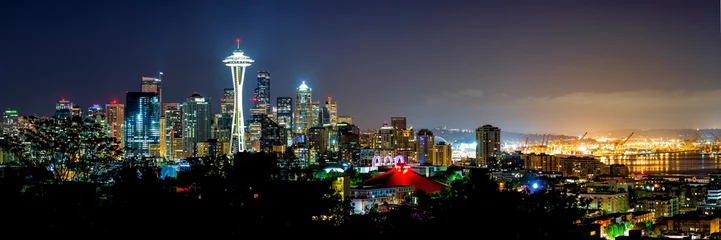 Foto auf Alu-Dibond Seattle skyline at night © Mohammed