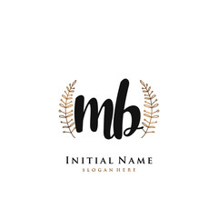 MB  Initial handwriting logo vector