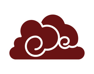 chinese cloud decorative isolated icon