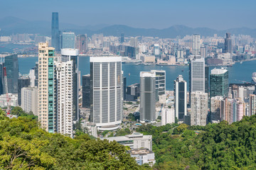 Naklejka premium View of Central District at day time. Hong Kong.