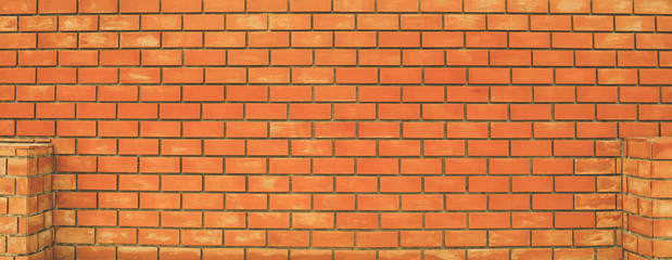 Dark orange brick wall background arranged beautifully