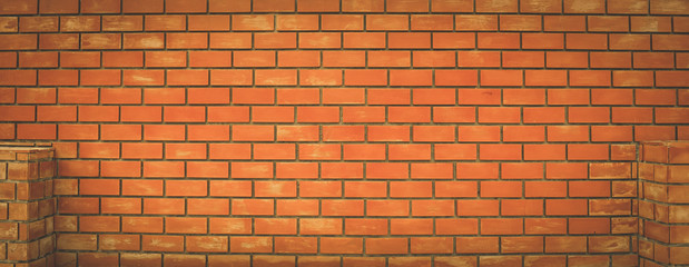 Fototapeta na wymiar orange brick wall as a background