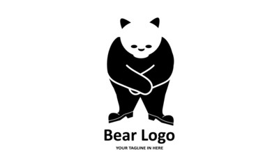 The flat bear logo concept is perfect for business, technology, contractor and housing symbols, health,sport, restaurants, education