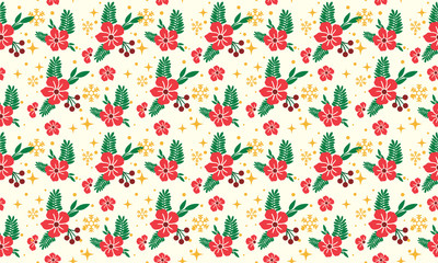 Abstract flower pattern background for Merry Christmas, with leaf and flower concept.