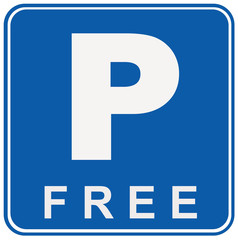 A signboard that says : parking free