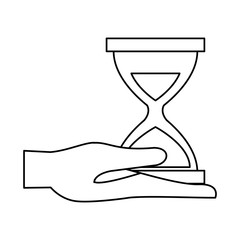hand lifting hourglass timer icon